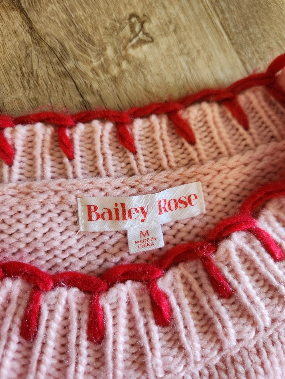 Women's Pink Crewneck Sweater with Red Lobster Embroidery - Picture 4 of 8